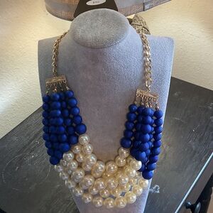 Blue and Gold Pearl Necklace